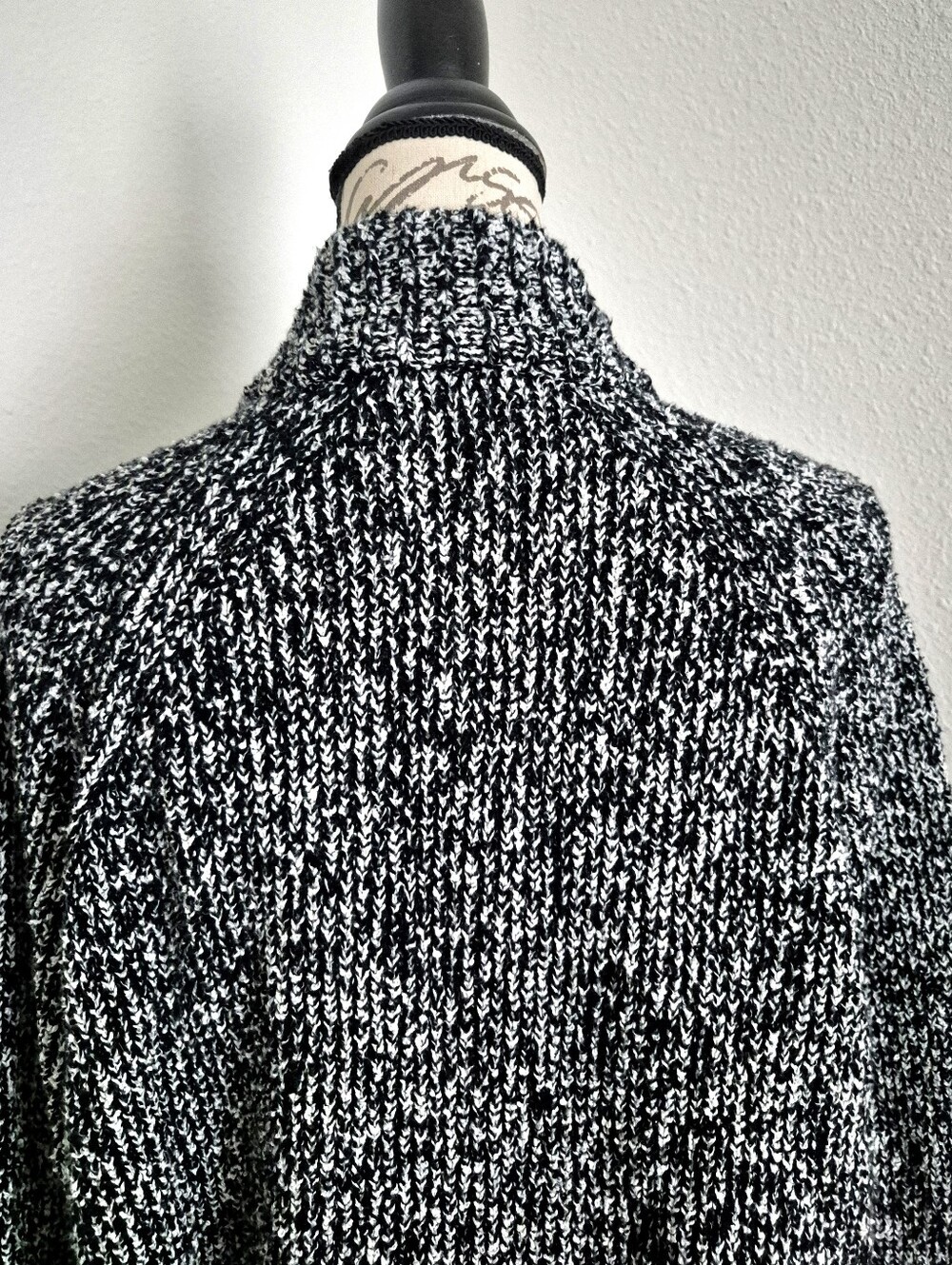 Eileen Fisher Organic Cotton Mock Neck Boxy Sweater L Marled Chunky Knit F19UBT - Picture 14 of 15